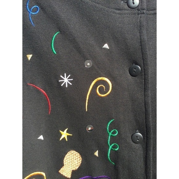 Bechamel Womens Cardigan Size Large NEW Embroidered New Year Celebration Festive - Picture 2 of 10